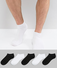 5 черных и белых спортивных носков New Look - Мульти