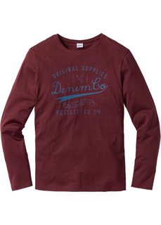 Футболка Regular Fit с длинным рукавом (кленово-красный) Bonprix