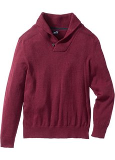 Пуловер Regular Fit с воротником-шалью (красная ягода) Bonprix