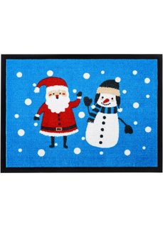 Коврик для двери Дед Мороз (синий) Bonprix