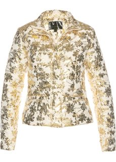 Стеганая куртка с блестящим принтом (бежевый/золотистый с рисунком) Bonprix