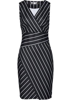 Платье (белый/черный в полоску) Bonprix