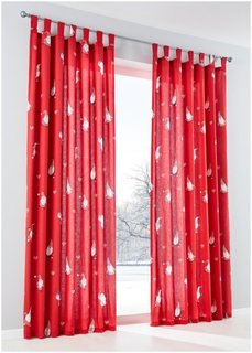 Штора Гномик, петли (красный) Bonprix