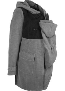 Для будущих мам: дафлкот с карманом-вставкой для малыша (серый меланж) Bonprix