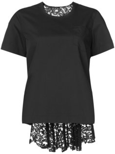 Lace panelled T-shirt Sacai
