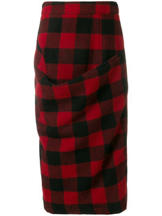 ruched checked pencil skirt Marni