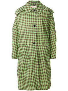 checked trench coat Marni