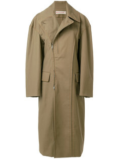 structured asymmetric trench coat Marni