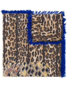 animal print frayed scarf Pierre-Louis Mascia