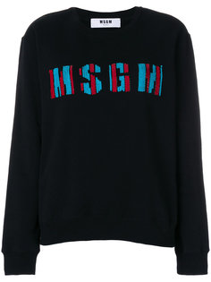 свитер с логотипом и пайетками  MSGM
