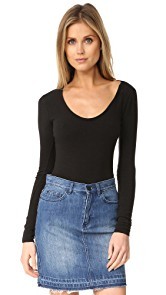 Madewell Stevie Scoop Neck Long Sleeve Bodysuit