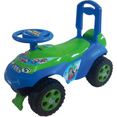 Машинка-каталка "Автошка” с музыкальным рулем, голубо-зеленая, Doloni