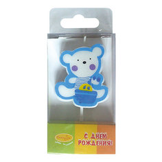 MC Свеча Мишка голубой 4см Патибум