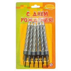 MC Свечи Серебряные с держателями 12шт 6см Патибум