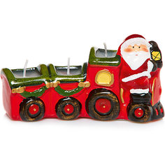 Дед мороз с поездом-подсвечник со свечами, 13.7 x 4.5 x 7 см, 2 в ассортименте Mag2000