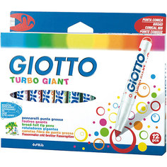 Фломастеры утолщенные Giotto "Turbo Giant Conique", 12 цветов