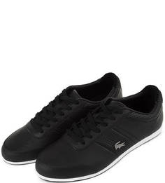 Черные кожаные кеды Lacoste