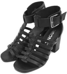 Кожаные босоножки на устойчивом каблуке Bronx