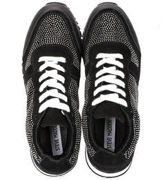 Замшевые кроссовки со стразами Steve Madden