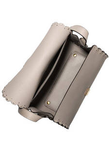 Кожаная серая сумка с одним отделом Furla