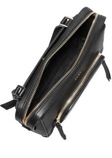 Черная кожаная сумка через плечо Dkny