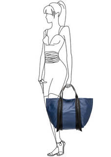 Вместительная кожаная сумка с ручками Dkny