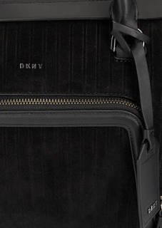 Черная сумка из натуральной кожи и замши Dkny