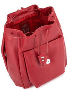 Красный кожаный рюкзак с одним отделом Bruno Rossi
