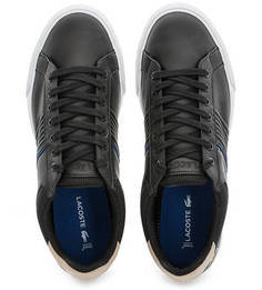 Черные кожаные кеды Lacoste