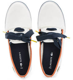 Текстильные слипоны с декоративной шнуровкой Lacoste