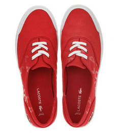 Красные текстильные кеды Lacoste