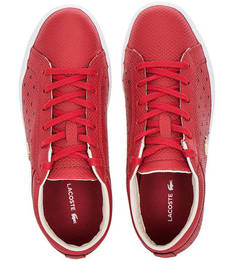 Красные кеды из фактурной кожи Lacoste