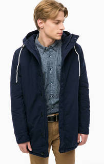 Синяя утепленная куртка с капюшоном Tom Tailor Denim