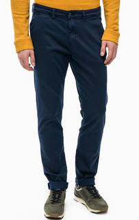 Синие хлопковые брюки чиносы Tom Tailor Denim