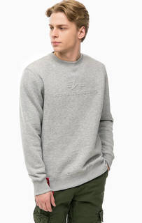 Серый хлопковый свитшот Alpha Industries