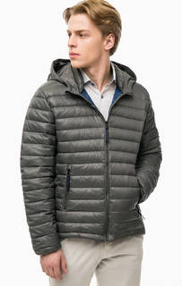 Серый пуховик с капюшоном Pepe Jeans