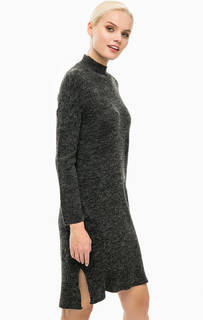 Серое вязаное платье-свитер Only