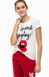 Футболка с отворотами на рукавах Happiness