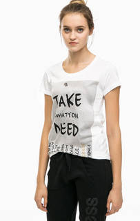 Футболка из хлопка с принтом Happiness