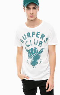 Белая футболка с принтом Happiness