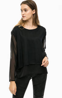 Черная блуза с полупрозрачными рукавами Blend She