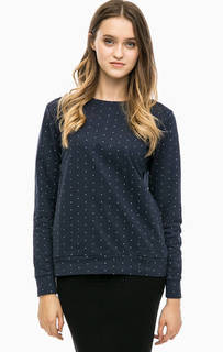 Синий хлопковый свитшот в горошек Ichi