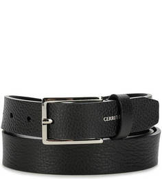 Черный кожаный ремень Cerruti 1881