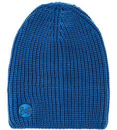 Синяя вязаная шапка с подкладкой Buff