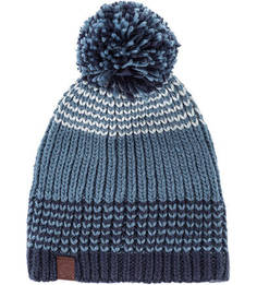 Синяя вязаная шапка с помпоном Buff