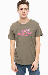 Серая футболка с принтом Cheap Monday