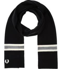 Черный шерстяной шарф Fred Perry