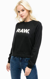 Черный хлопковый свитшот с принтом G Star RAW