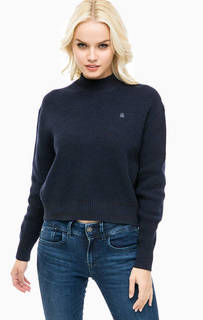 Синий хлопковый джемпер оверсайз G Star RAW
