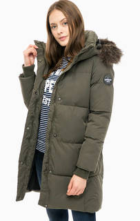 Длинная зимняя куртка с меховой отделкой Superdry